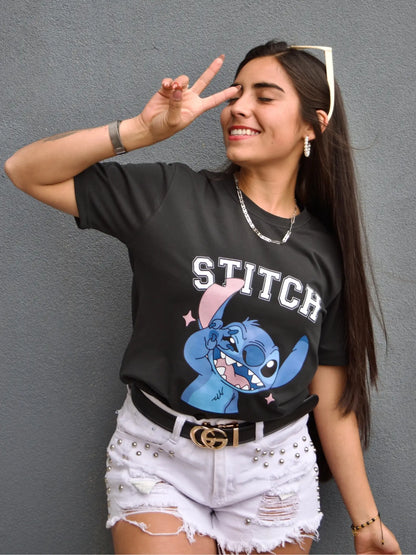 Camiseta Stitch Black