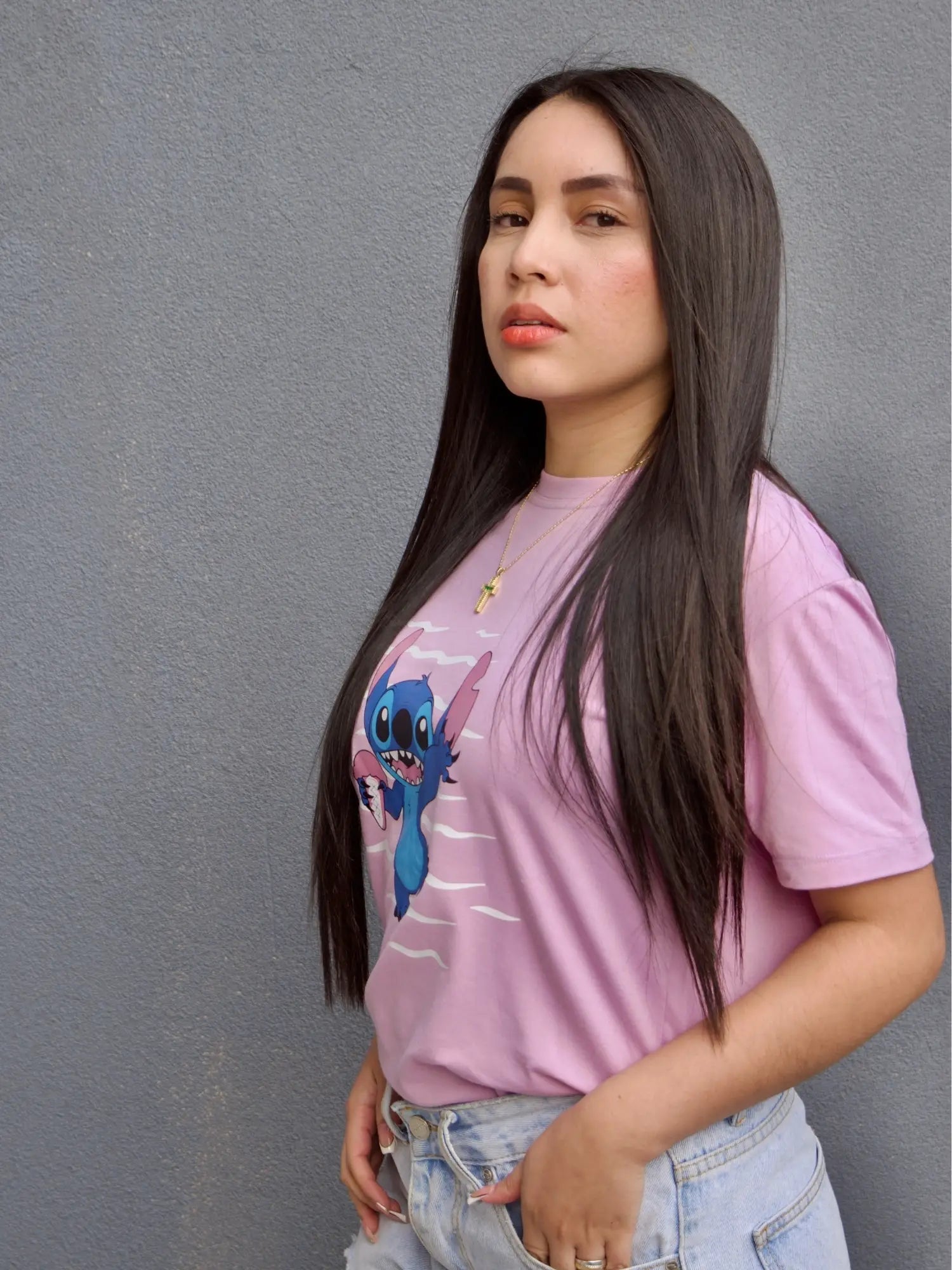 Camiseta Stitch Lila