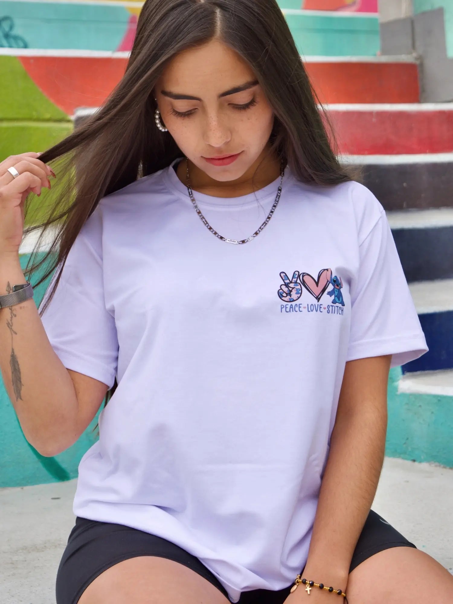 Camiseta Stitch White