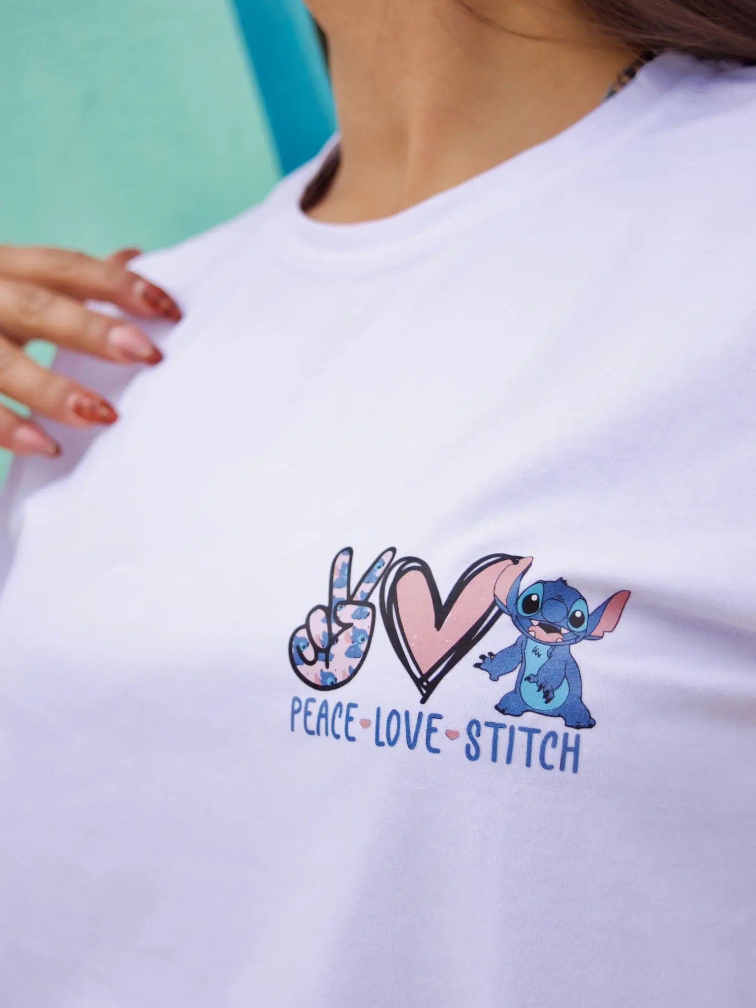 Camiseta Stitch White
