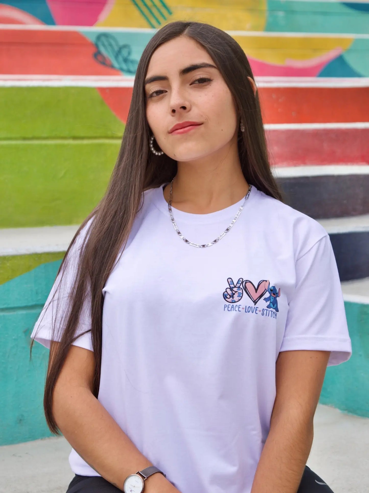 Camiseta Stitch White