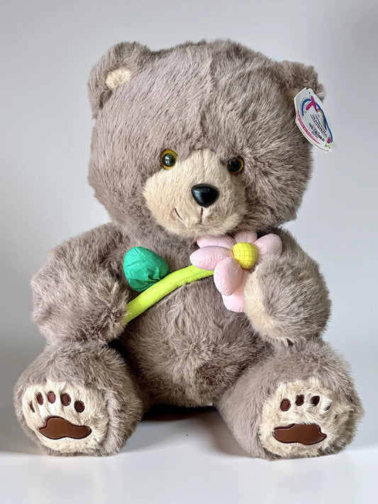 Peluche Oso Cafe Flor 35 x 13Cm